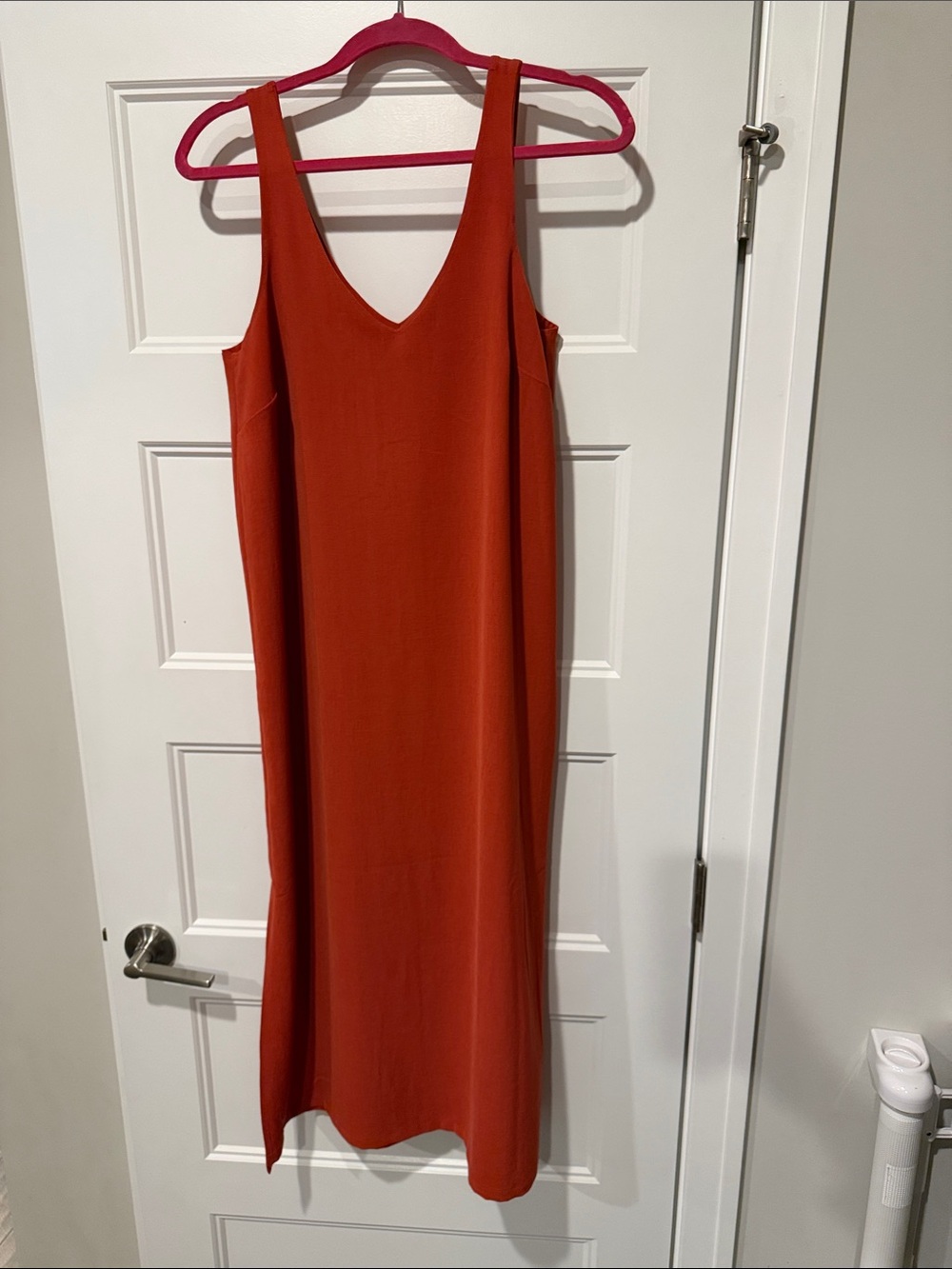 lululemon athletica Sleeveless V-Neck Midi Dress in Rust Orange